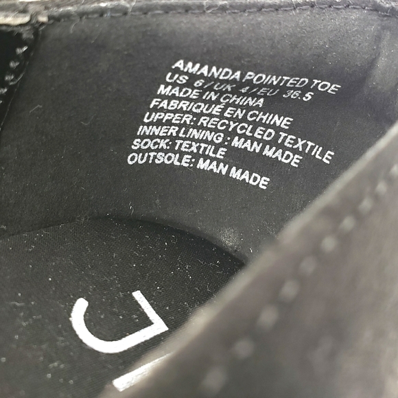 JustFab NEW! Amanda Black, Faux Suede, Slip On Pointy Toe Flats. Women's Size 6M - Picture 12 of 13